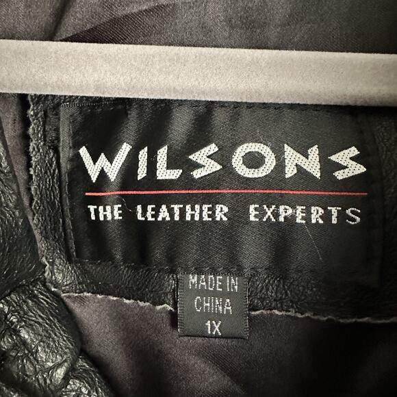 Wilsons The Leather Experts Black Vintage Leather Bomber Jacket Men's Size 1X - Picture 3 of 7